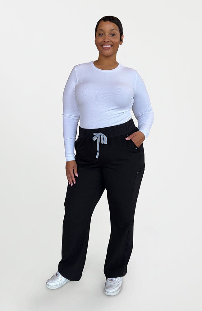 Curve District High Waisted 8-Pocket CORE Scrub Pant in Black - DOLAN