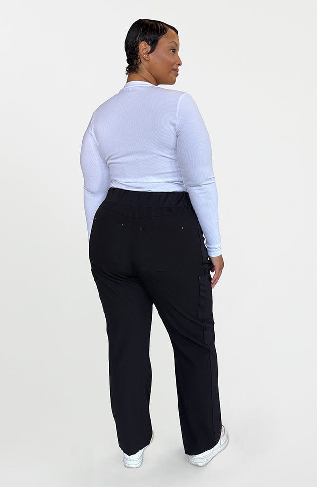 Curve District High Waisted 8-Pocket CORE Scrub Pant in Black - DOLAN